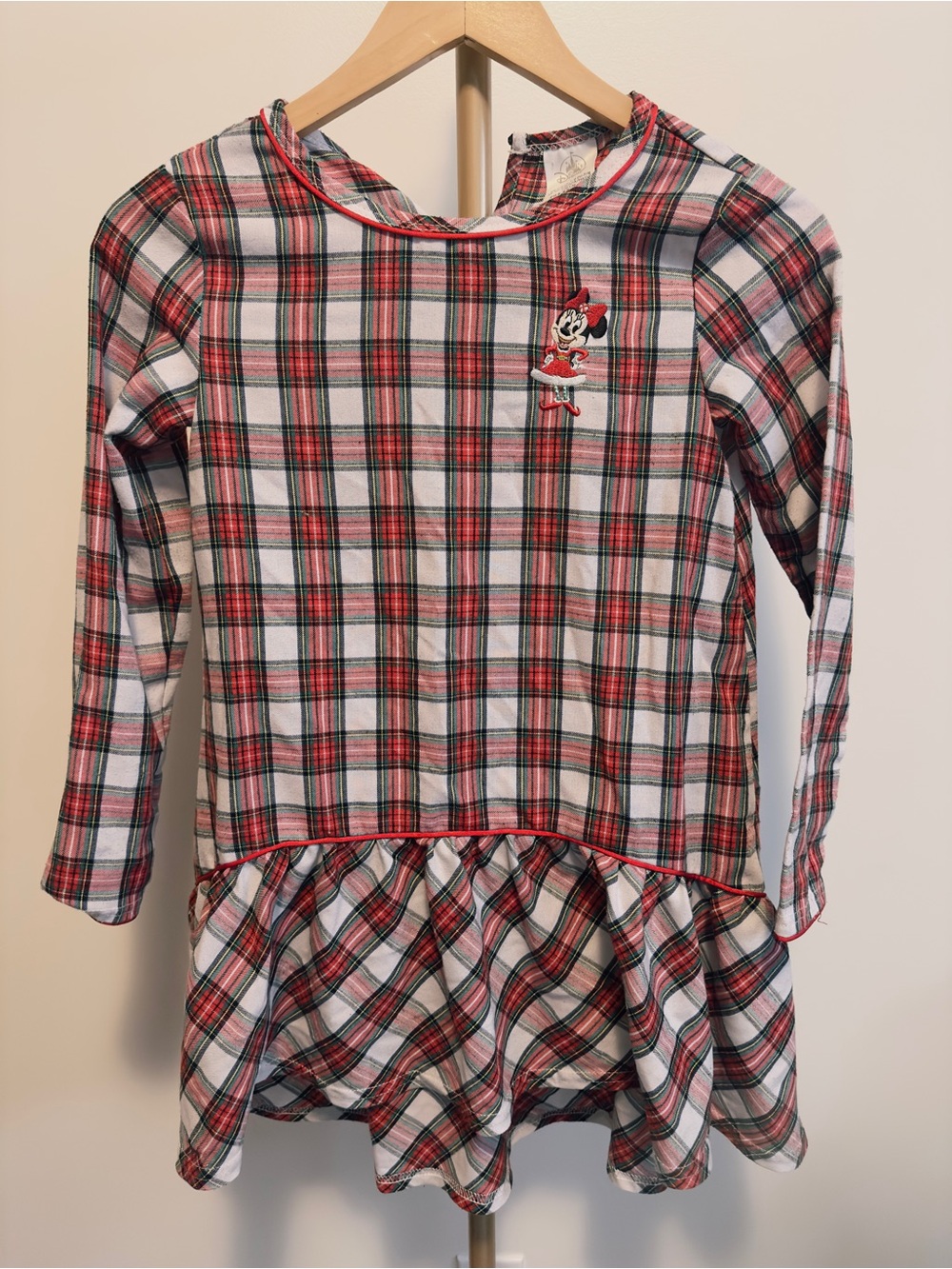 Disney Store Minnie Plaid Christmas Nightgown Girls 7/8